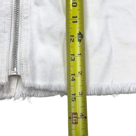 Free People Skirt Women's 27 White Front Zip Denim Jean Short Mini Skirt - Picture 6 of 8